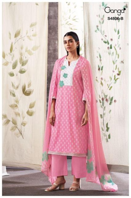Ganga ekaaya 4806 mirroe n zardosi work dress materials at wholesale price